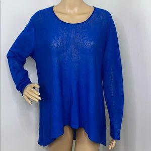 Eileen Fisher Cobalt Blue Linen Blouse